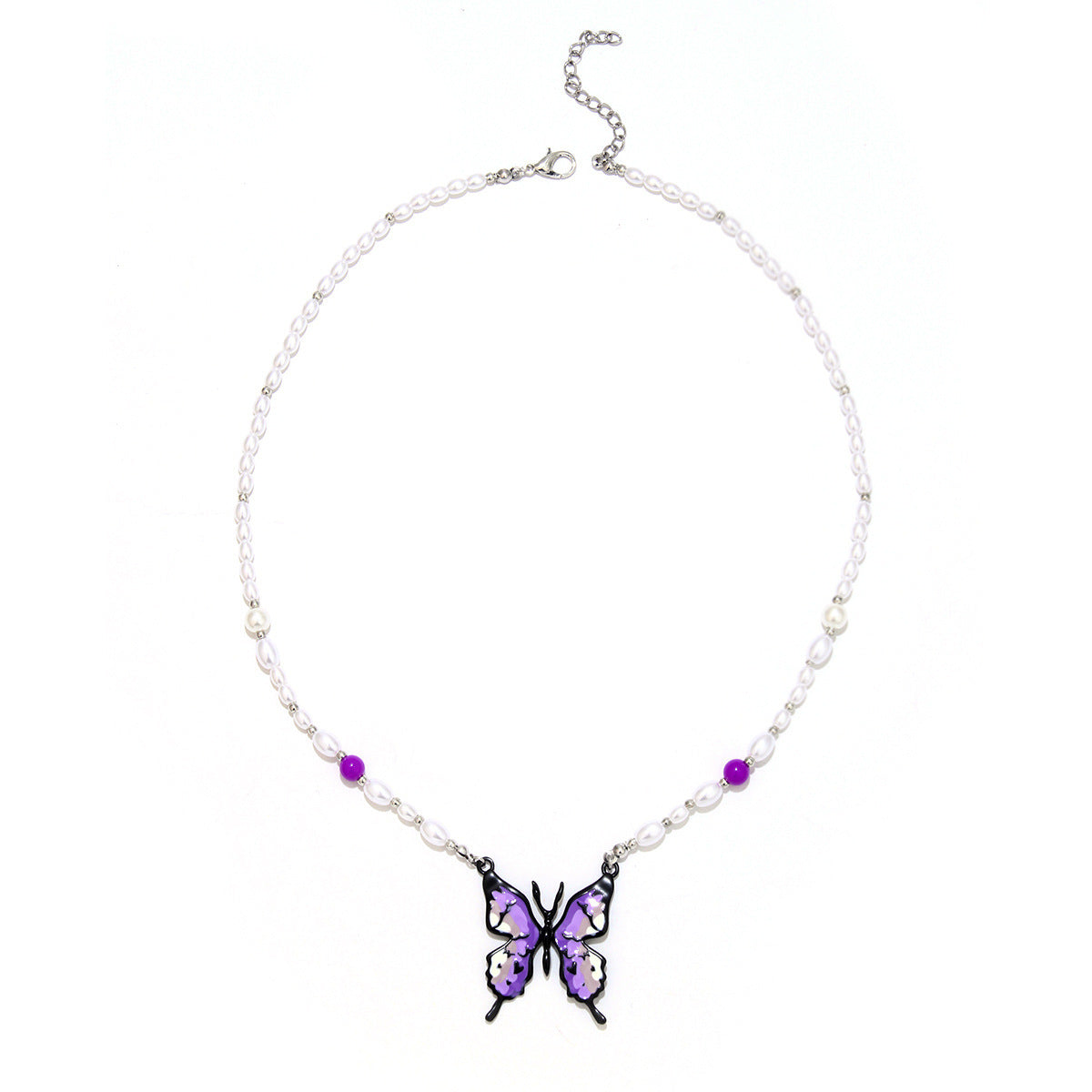 Wholesale High-end colorful butterfly stone clavicle necklace for women